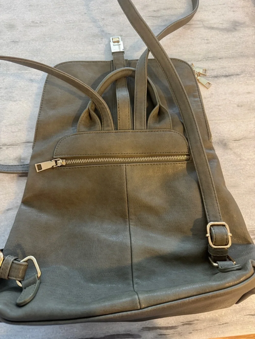 Miztique Olive Green Tassel Backpack